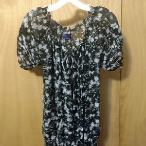 Black and white sheer top by Miley Cyrus Max Azria